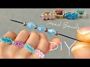 How to Make Seed Bead Rings | Beautiful Beaded Ring Tutorial with Crystals