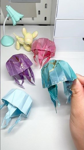 ぷかぷかクラゲ🪼#origami#折り紙#海#クラゲ#shorts