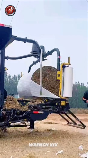Corn Silage Wrapping Machine in Action