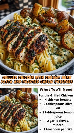 3.1K views · 13 reactions | Grilled Chicken with Creamy Herb Pasta...