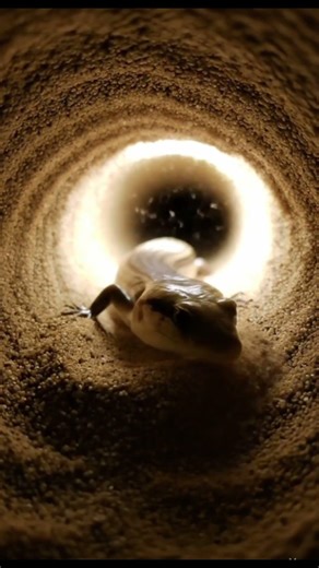 Sandfish Skink POV: Swimming Under Desert Sand 🦎 | Scincus scincus #wildlife #animals #shorts