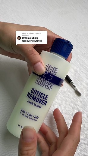 Replying to @Daniela Lopez Quick amd easy cuticle removal with Blue Cross Cuticle Remover 😊💅🏼 #bluecrossnailcare #nailcaretips #healthynails