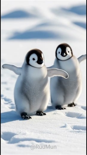 ❄️🐧 “Fluffy Penguins’ Snow Day Adventures 🐧❄️” #penguin #adorably #cute