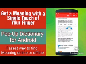 Online Reading Touch Popup Dictionary for Android | Fastest Way to find Meaning of Word