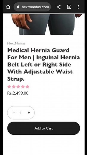 Inguinal Hernia Belt Left or Right Side With Adjustable Waist Strap.