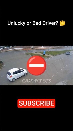 Unlucky or Bad Driver? 🤔.SUBSCRIBE👍.#caughtoncamera #fail