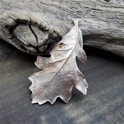 Copper Electroformed Oak Leaf With .999 Fine Silver Plating, Made With a Real Leaf - Etsy