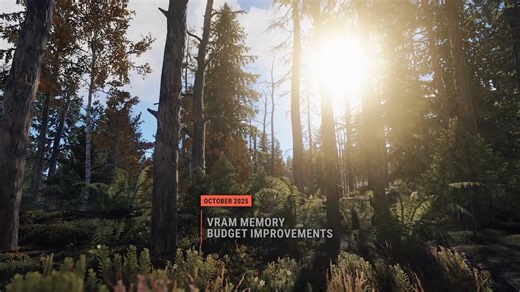 We've recently taken big steps in Rust to improve performance for players on a range of hardware. 🖥️📈 In testing, we've seen a 50% reduction in VRAM usage on some setups, though results may vary depending on hardware. Read more on our DevBlog: https://rust.facepunch.com/news/meta-shift | Play Rust