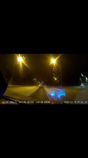 Nighttime Dashcam Drive on Snowy Urban Roads
