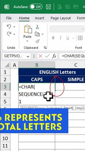AUTO CREATING ENGLISH ALPHABET LETTERS IN EXCEL!