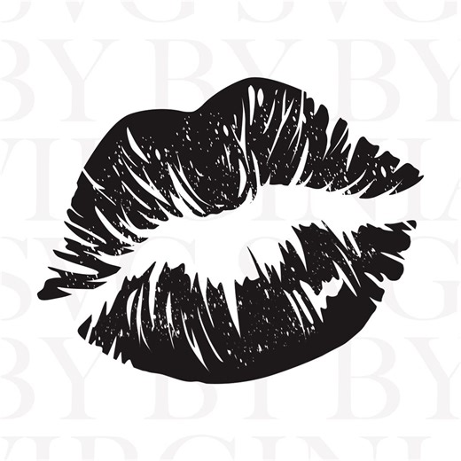 Kiss Lips SVG Cut File Distressed Lip Print Clipart for Cricut Silhouette Digital Download - Etsy