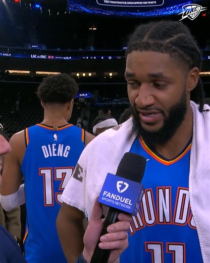 Stayed ready at all times 🤝 Nick Gallo catches up with Zai after the win in LA 🎙️ | Oklahoma City Thunder