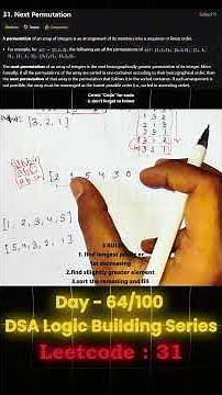 Next Permutation solved in 90sec | Leetcode 31