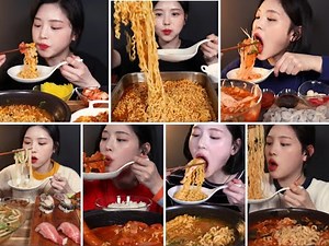 Boki Asmr モッパン 麺 まとめ【⠀咀嚼音│すする音Mukbamg⠀】