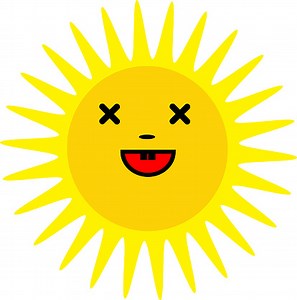 Sun Icon Emotion Cartoon Zeichen Symbol Design