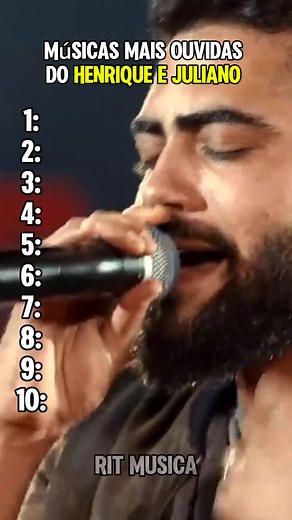 As músicas mais ouvidas de Henrique e Juliano 🎵