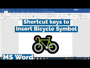 Shortcut key to Insert Bicycle Symbol in MS Word | Character Code for Bicycle Symbol in MS Word