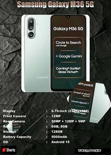 Samsung Galaxy M36 5G SmartPhone Features|Shorts