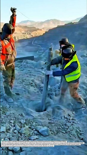 Controlled Rock Blasting Process in Mining | Safe Explosive Handling by Professionals #shortsfeed