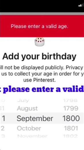 pinterest please enter a valid age | pinterest birthday date problem | enter a valid age pinterest