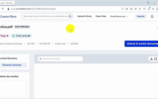 coursehero账户登录后如何下载文档