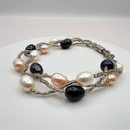 Vintage Y2K Multi-strand Pearl Seed Beaded Bracelet Boho Women's Classic Jewelry - Etsy