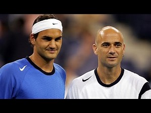 Federer v. Agassi | 2004 US Open QF | 28 Grand Slams Combined, Court Level, EPIC Shotmaking!
