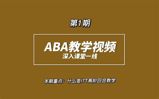 【淳元教学日常】- ABA应用行为分析 - 什么是ITT高阶回合教学？