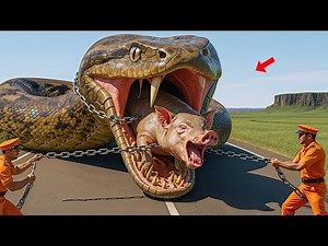 Heroic rescue team saves lonely mother pig from terrifying attack by giant python🐍