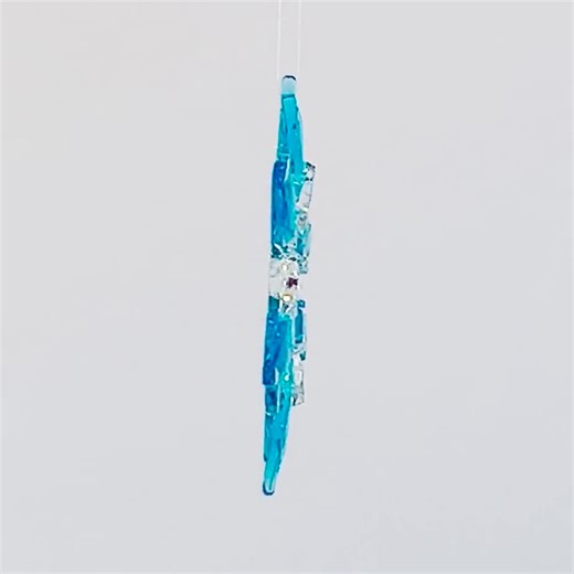 Fused Glass Snowflake Ornament / Suncatcher: Turquoise & Clear - Skier Gift, Winter Birthday, Teacher, Hostess, Mother in Law, BFF - Etsy