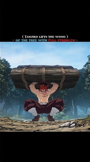 Tanjiro lifts the wood with full strength..but genya⚡️🔥 #demonslayer #kimetsunoyaiba #funny