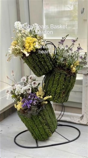 ベビーティアーズバスケット｜ティーカップ3段重ねの寄せ植えレッスン #ガーデニング #ハンドメイド #flowers