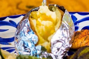 Air Fryer Baked Potatoes in Foil