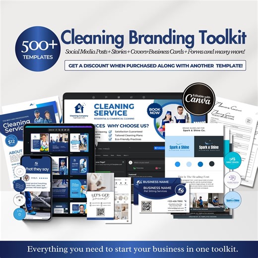 Cleaning Business Bundle, Cleaning Forms, Cleaning Social Media, Logo, Service Agreement, Cleaning Business Flyer, Cleaning Business Cards - Etsy Canada