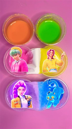 Purple + Blue + Pink + Yellow + Orange + Green #kpopdemonhunters #colormixing #satisfying