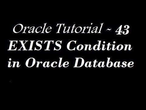 EXISTS Condition in Oracle Database