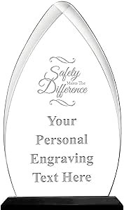 Baudville Blue Reflection Acrylic Award - Personalized Engraving Up to Three Lines and Pre-Written Verse Selection - Employee Appreciation Gift Award