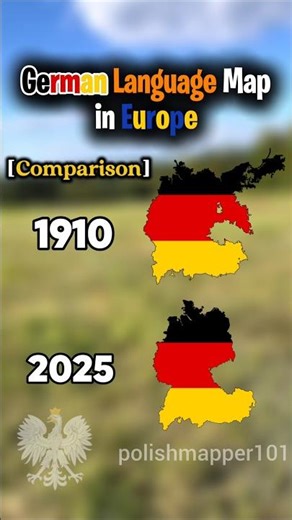 German Language Map in 1910 vs 2025