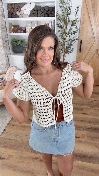 This Crochet Top Only Took 2 Balls of Yarn… 🤯 #crochettop #lacecrochet #crochettutorial