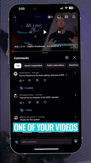 You can respond to comments as a SHORT!