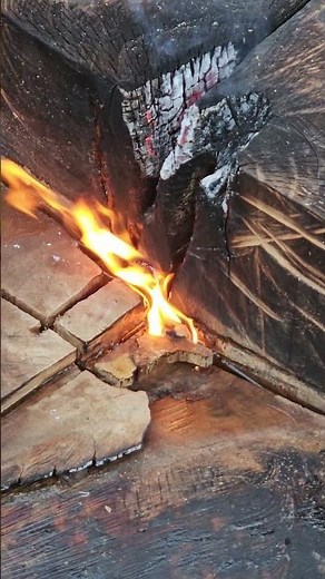 Tiki torch fuel in a stump