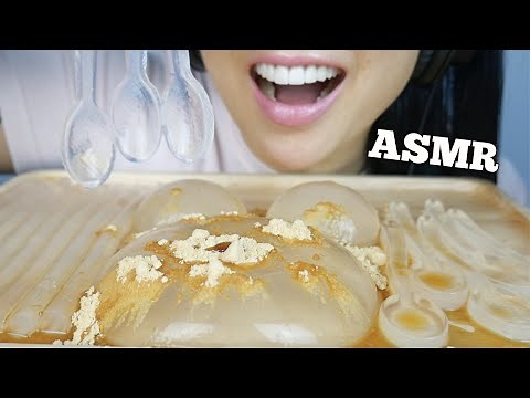ASMR GIANT RAINDROP JELLY + NOODLE & SPOON JELLY (EATING SOUNDS) NO TALKING | SAS-ASMR