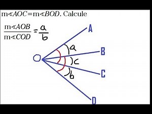 AOC=BOD calculate AOB/COD consecutive angles with , adjacent angles example 1