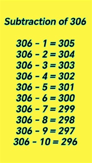 Subtraction of 306