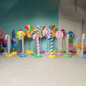 [Hot Item] Custom Large Candy Cane Decorations Outdoors Resin Fiberglass Sculpture for Sale