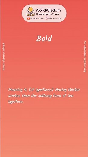 What does "Bold" mean? | English vocabulary shorts | #bold #wordwisdom