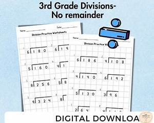 Division Worksheets/ Division No Remainder/ Division Printouts/ Year 3 Divisions
