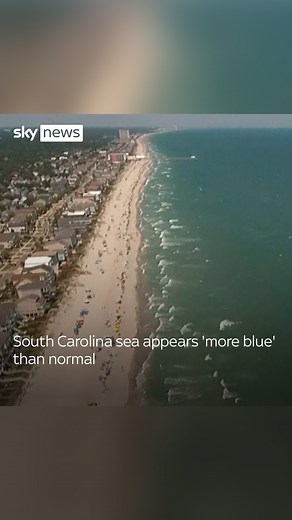 21K views · 59 reactions | South Carolina sea appears 'more blue' than normal and one explanation for this is that calm weather has made the seabed still. #SouthCarolina #sea #beach | Sky News | Facebook