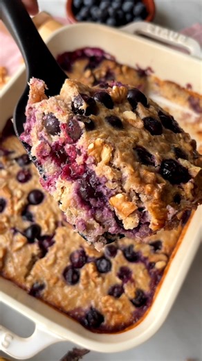 Blueberry Baked Oatmeal (No Oil) | Hilltop Recipes