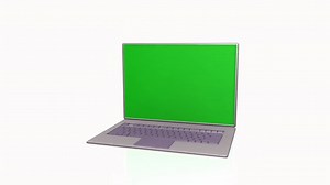 3D laptop with green screen | Free Stock Video Footage